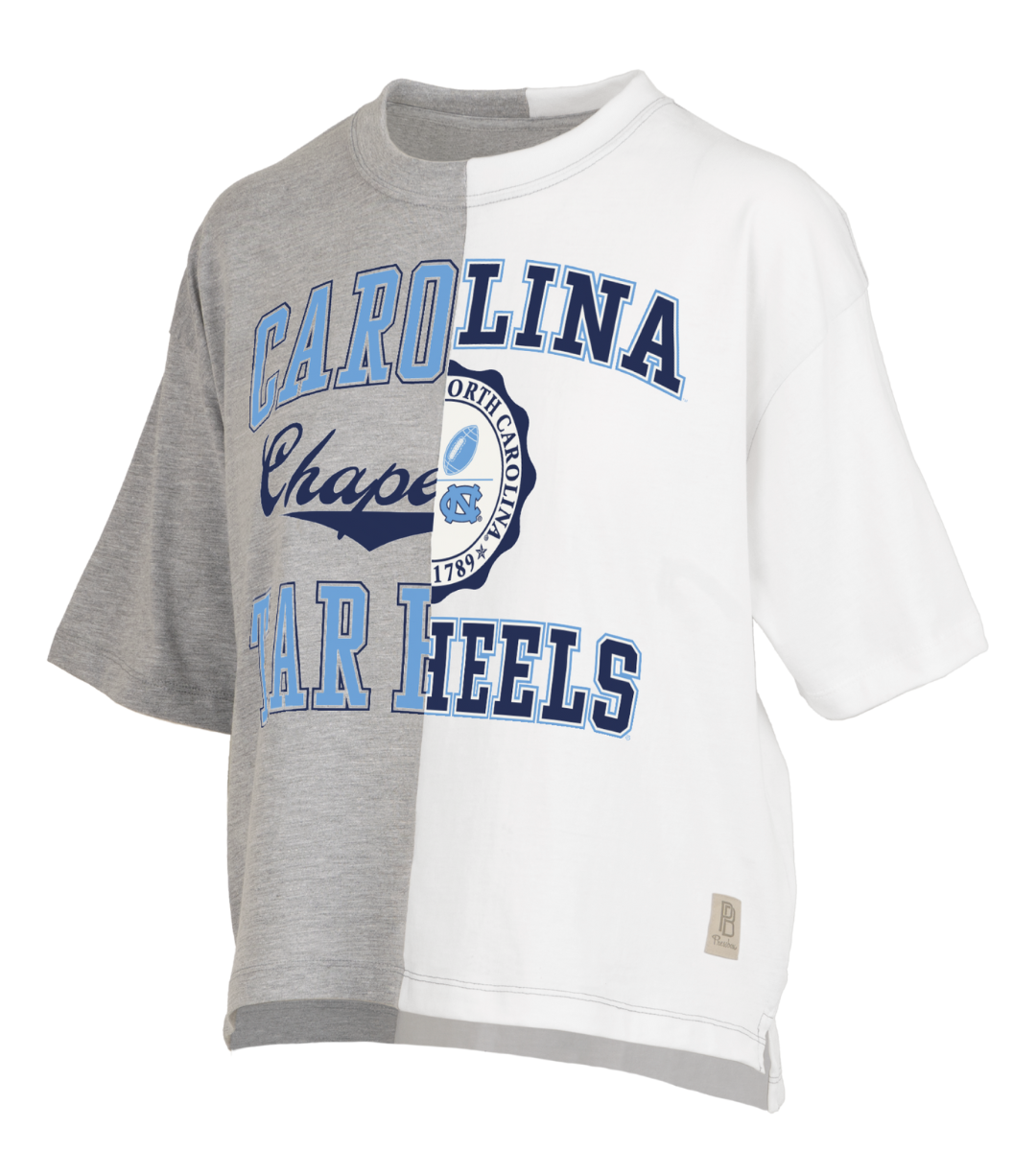 Pressbox Carolina Tar Heels Vintage Oversize T-Shirt Split UNC Logo Design