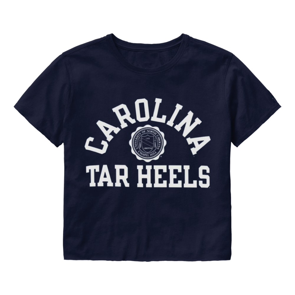 The Folt Tee Collegiate Navy Champion UNC Seal Cropped T Shirt