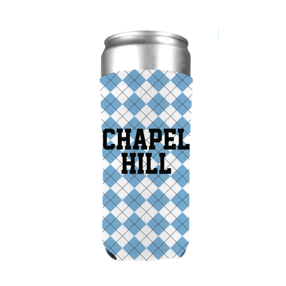 Chapel Hill Argyle Slim Can Koozie