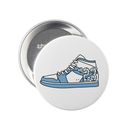 23 Sneaker in Carolina Blue and White Button Pin