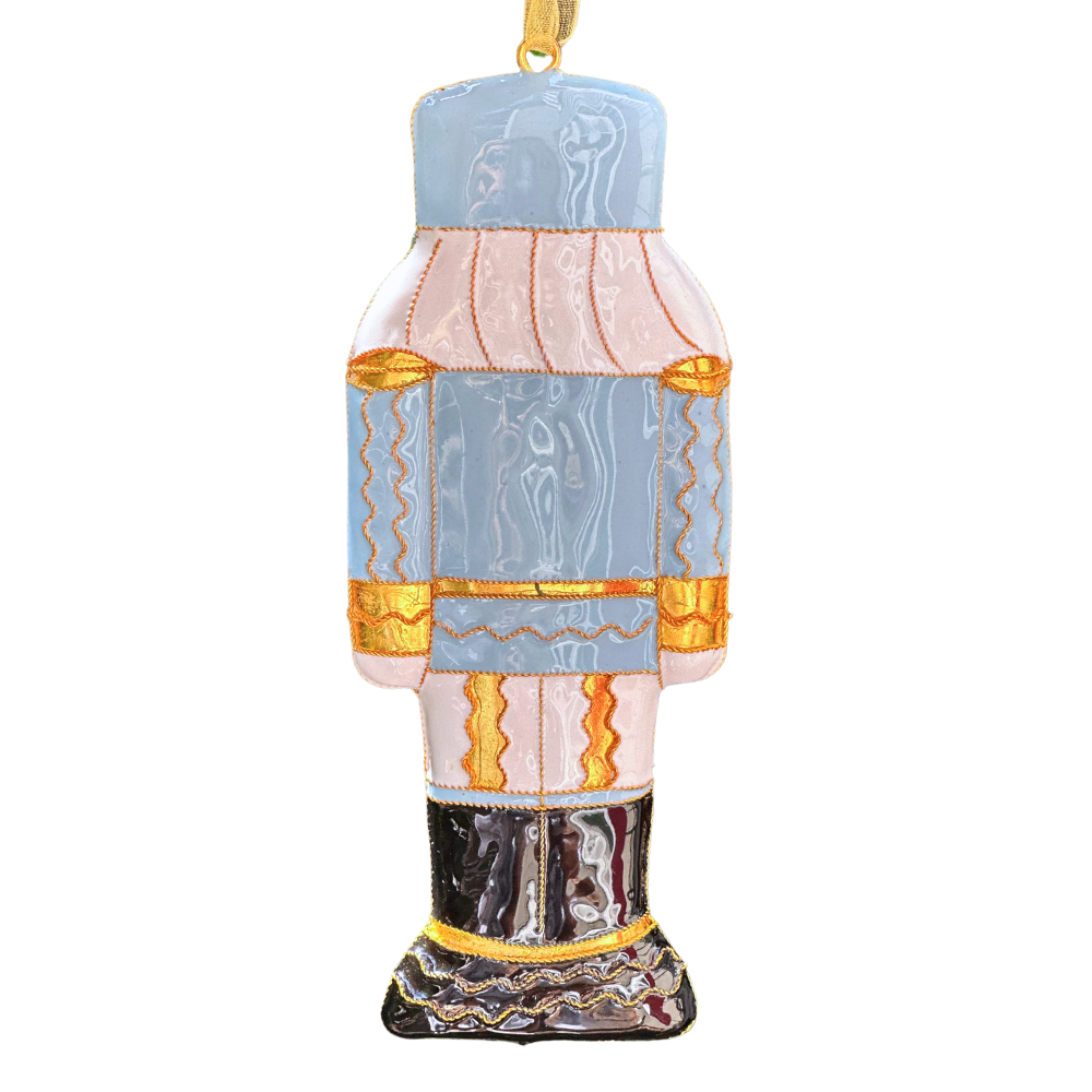 Carolina Blue Nutcracker Cloisonne Christmas Ornament