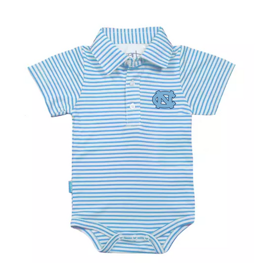 Carson Onesie by Garb - UNC Tar Heels Striped Polo Onesie