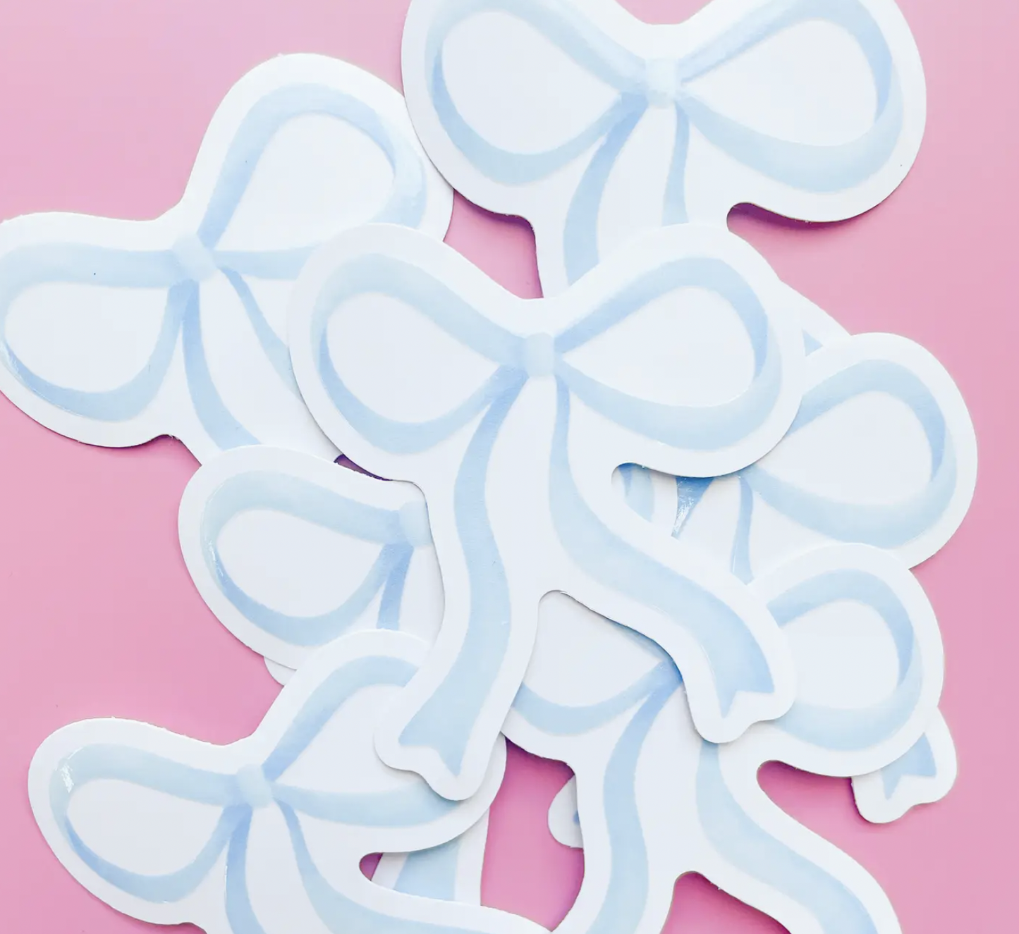 Watercolor Blue Bow Sticker