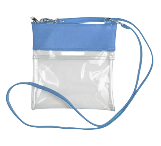 Sky Blue Desden Clear Gameday Crossbody Purse