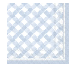 Paper Cocktail Napkins Pack of 20 Gingham Light Blue