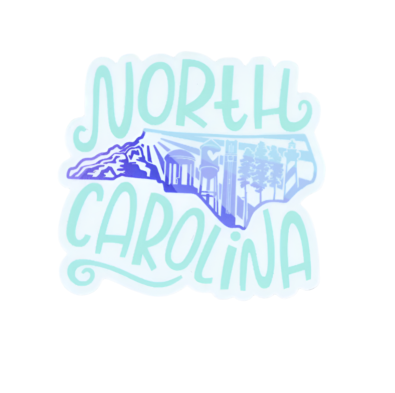 North Carolina llustrated Sticker