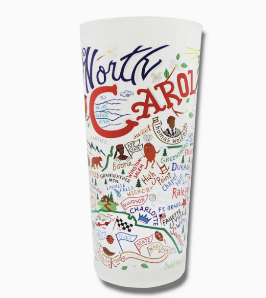 North Carolina Drinking Glass