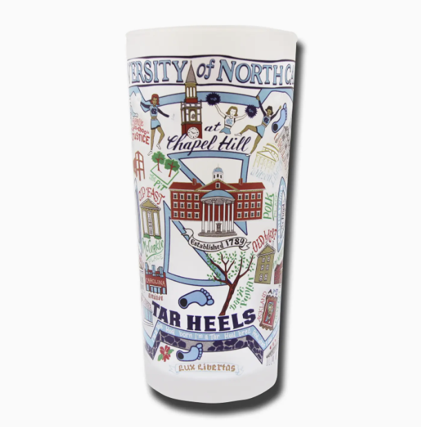 North Carolina, University of Collegiate Drinking Glass - Lifestyle View - catstudio