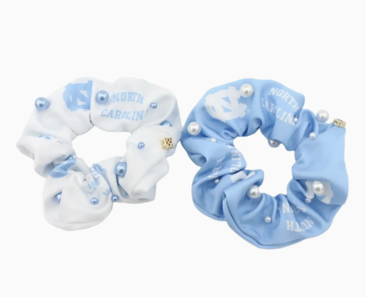 North Carolina White and Blue Dual Scrunchie