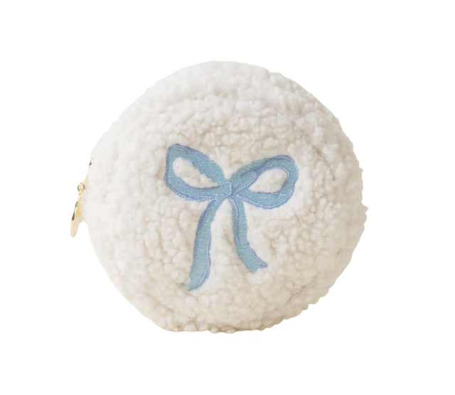 Teddy Pouch-Circle Bow Blue