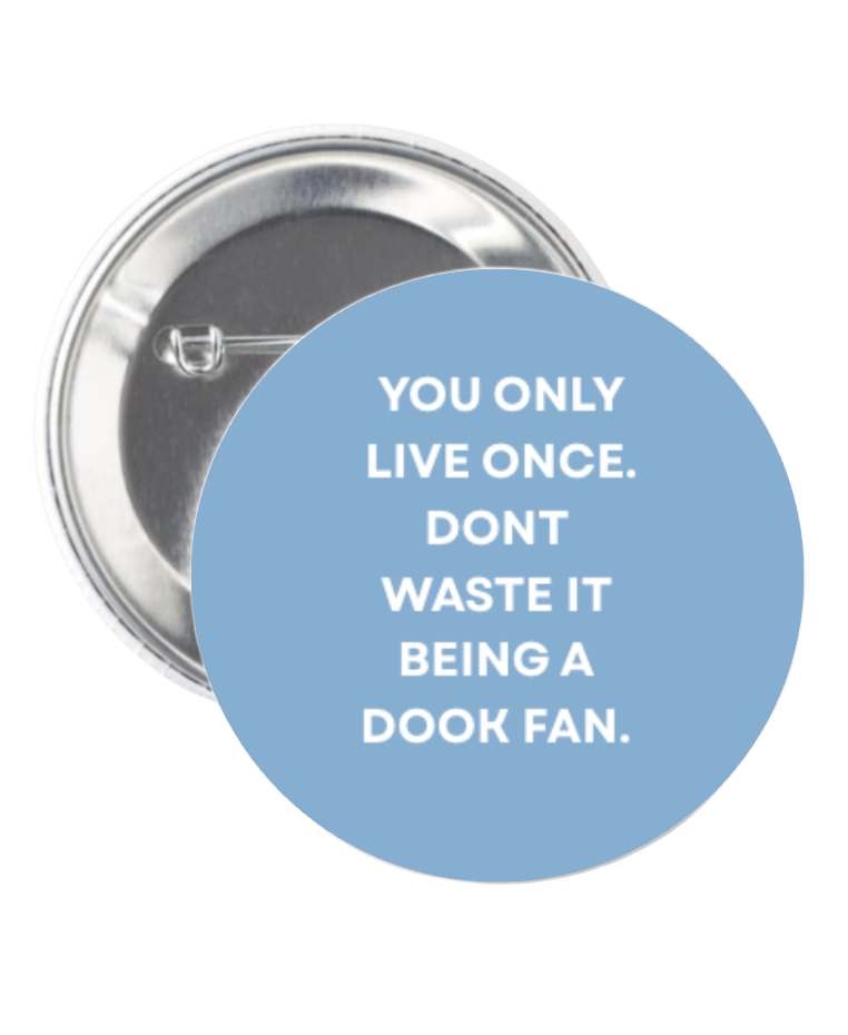 You Only Live Once Button Pin by Shrunken Head Brand 3"