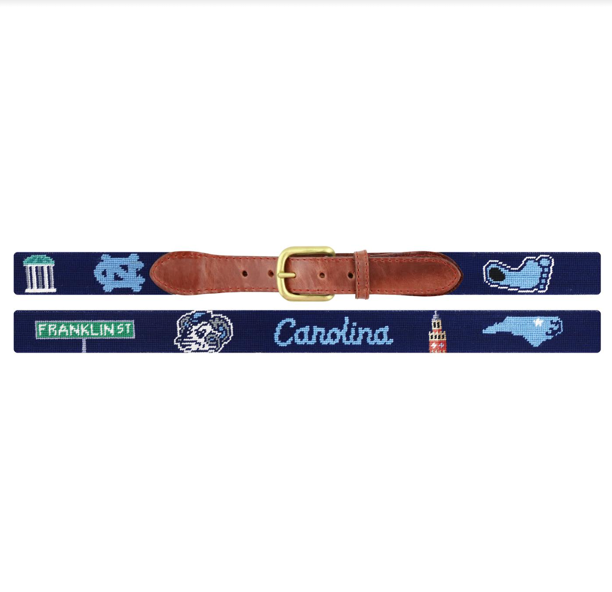 North Carolina Tar Heels Lifestyle Belt by Smathers and Branson Needlepoint