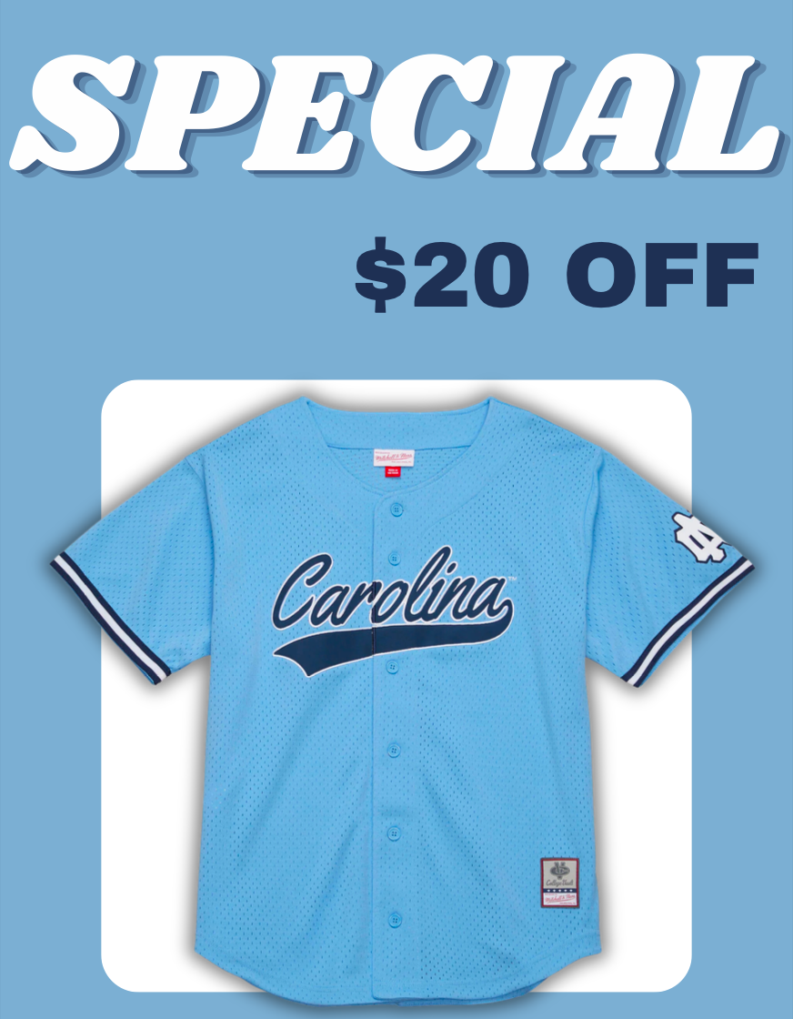 North Carolina Tar Heels Baseball Jersey by Mitchell and Ness