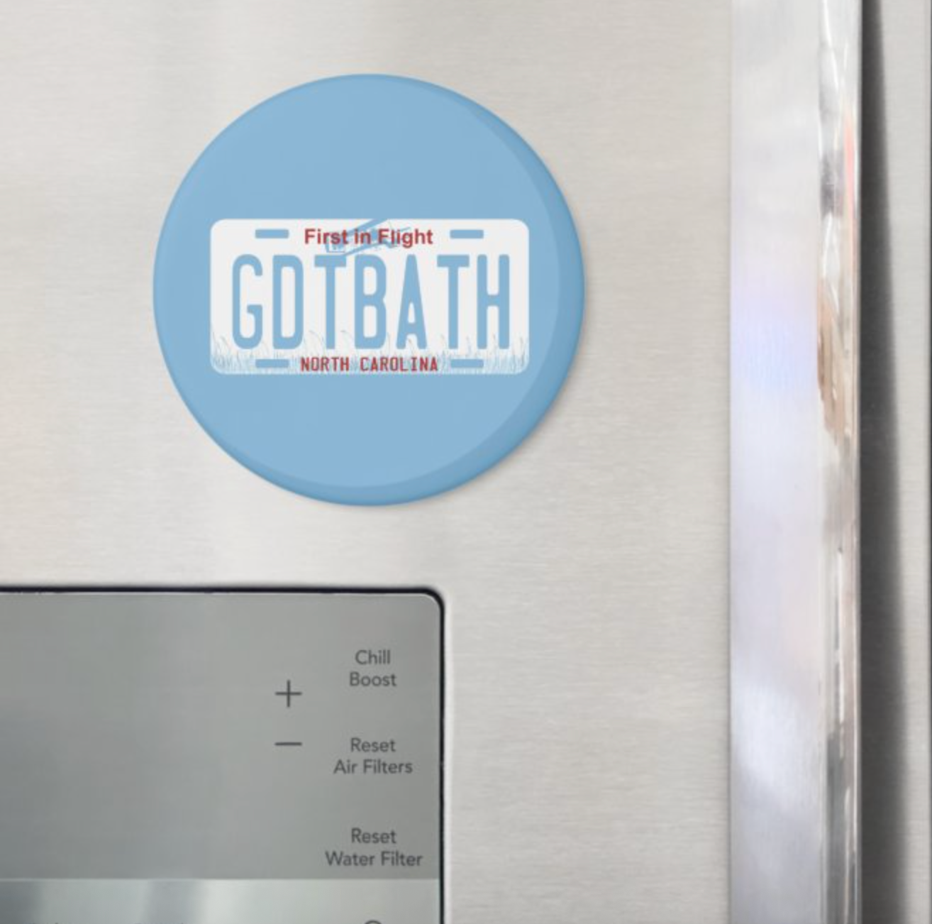 GDTBATH North Carolina License Plate Button Magnet 2.25"