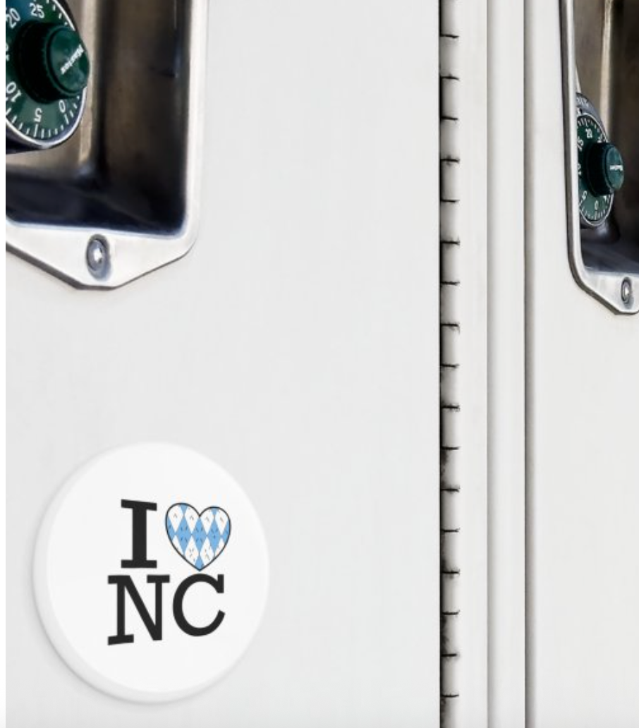 I Love NC Button Magnet
