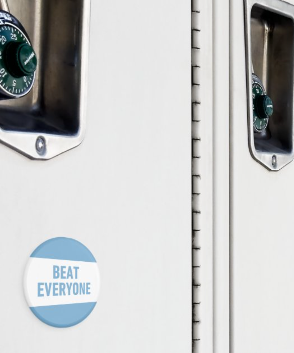 Beat Everyone Carolina Blue Button Magnet