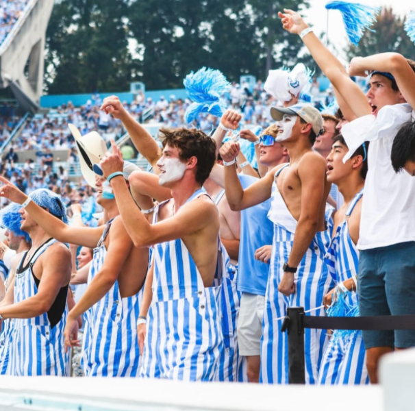 Carolina Blue and White Striped Overalls Game Day Bibs Striped