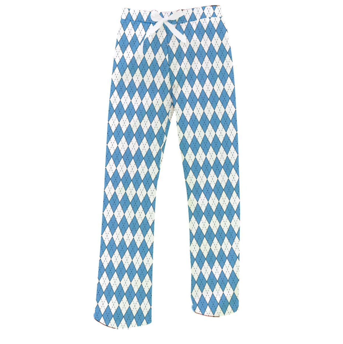 Carolina Blue and White Argyle Women's Pajama Pants