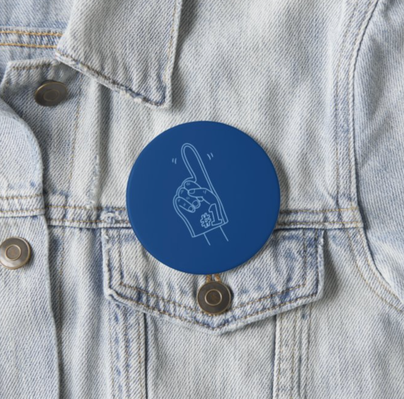 3 inch Finger Buttons Pin by Shrunken Head Brand