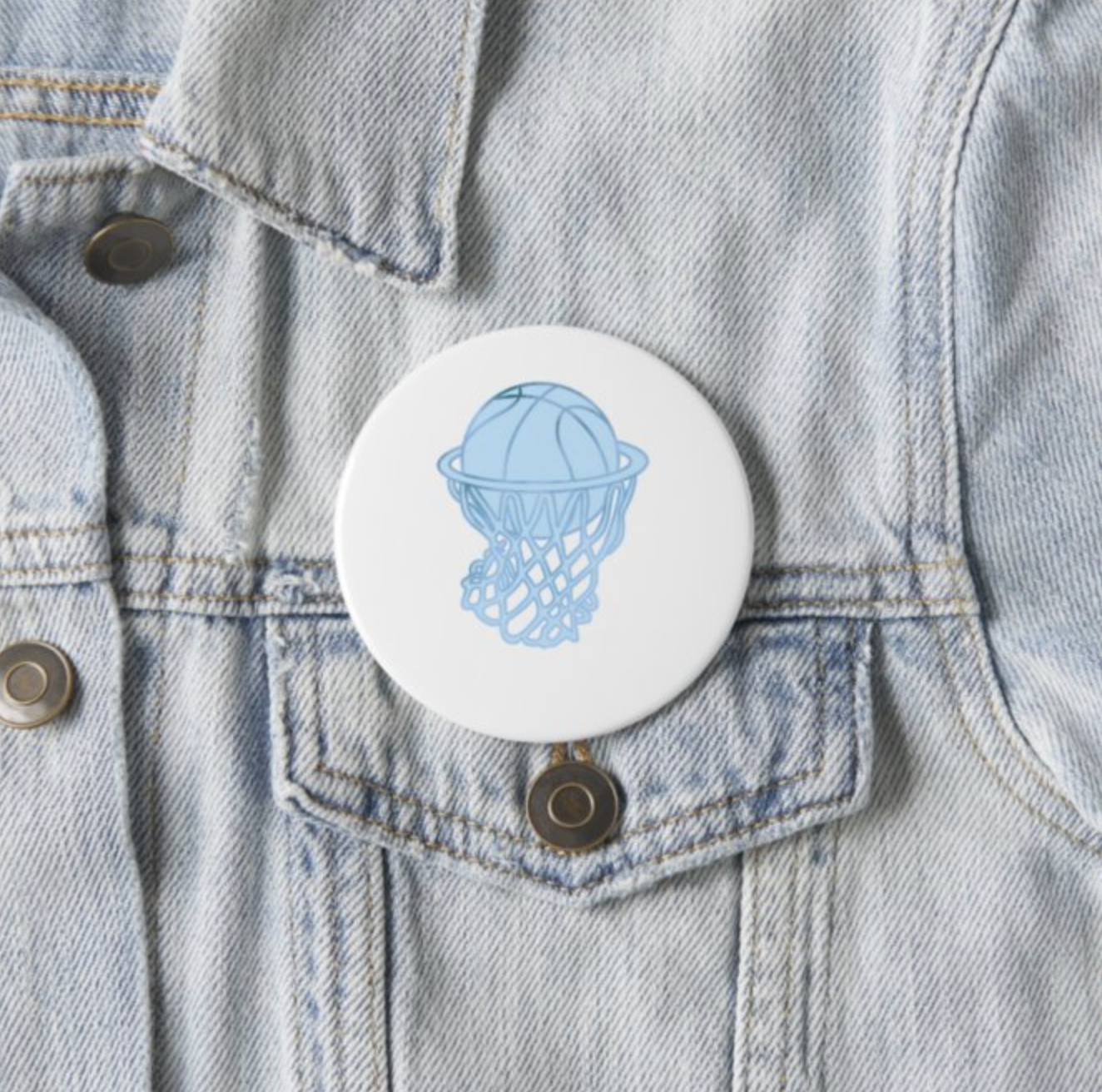 3 inch Net Buttons Pin by Shrunken Head Brand