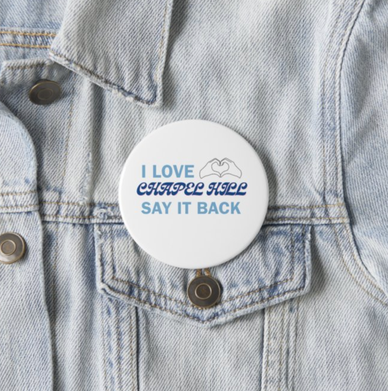 3 inch Say It Back Button Pin by Shrunken Head Brand