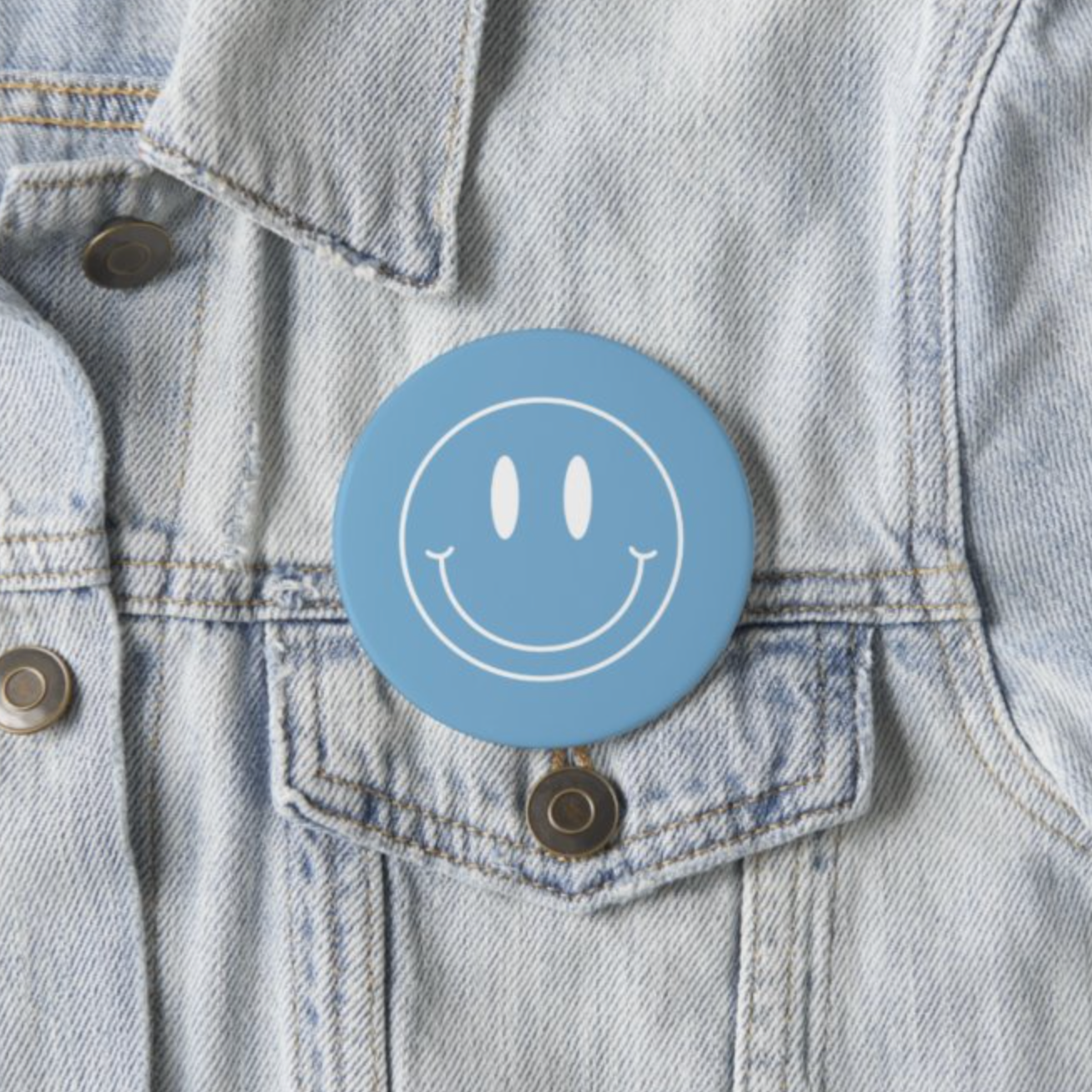 3 inch Smile Buttons Pin by Shrunken Head Brand