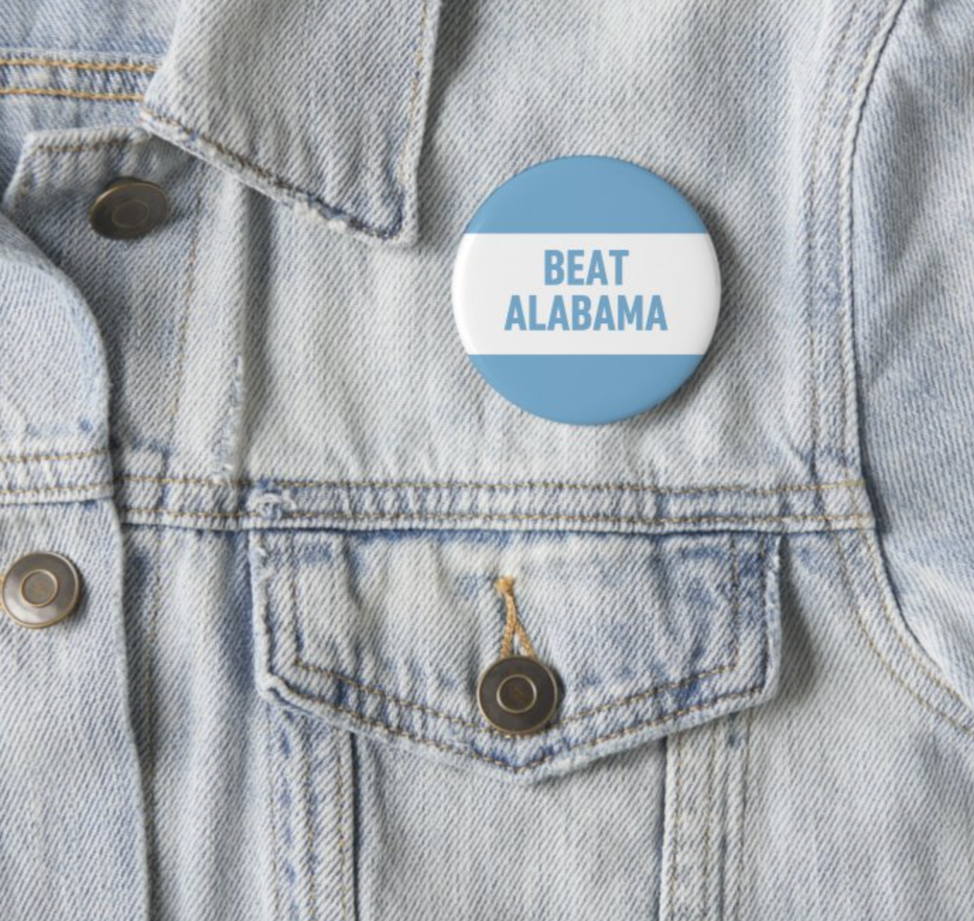 SHB Beat Alabama Button Pin for Carolina Fans