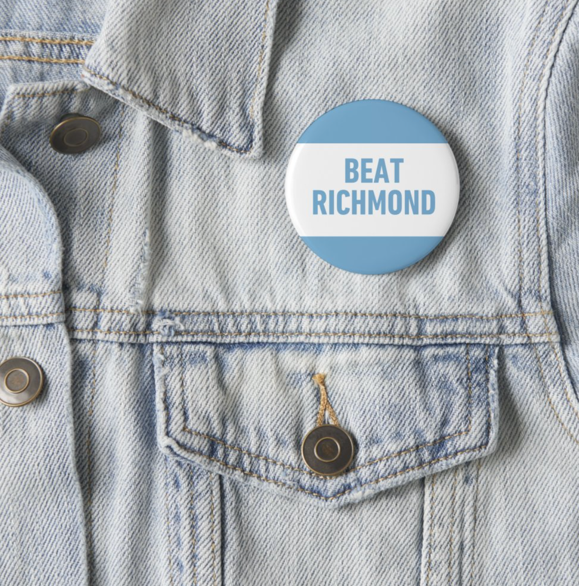 SHB Beat Richmond Button Pin for Carolina Fans