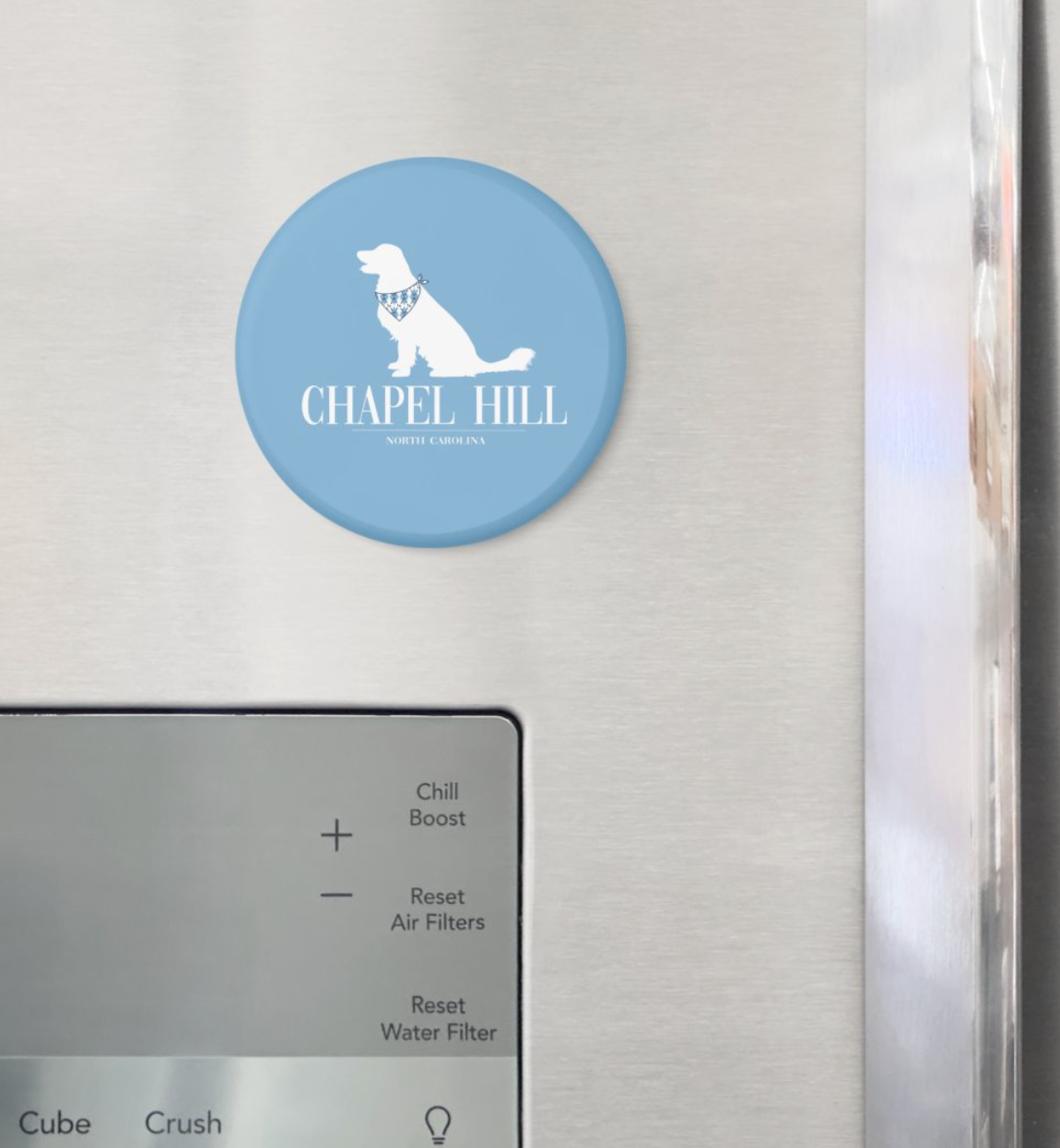 Chapel Hill Dog Bandana Button Magnet 2.25"