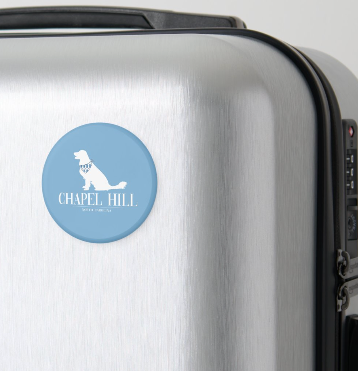 Chapel Hill Dog Bandana Button Magnet 2.25"