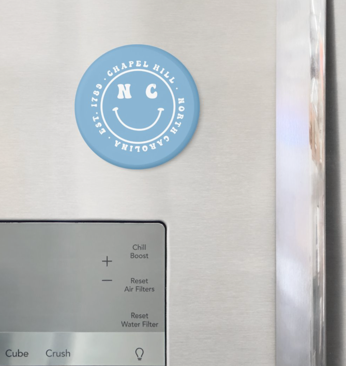 Chapel Hill Smiley Button Magnet 2.25"