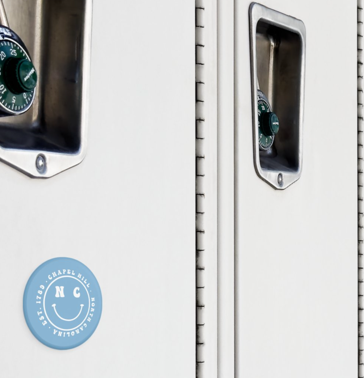 Chapel Hill Smiley Button Magnet 2.25"