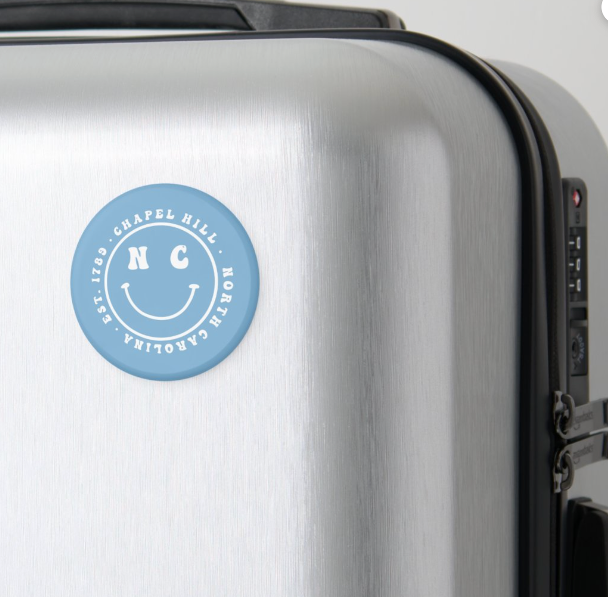 Chapel Hill Smiley Button Magnet 2.25"