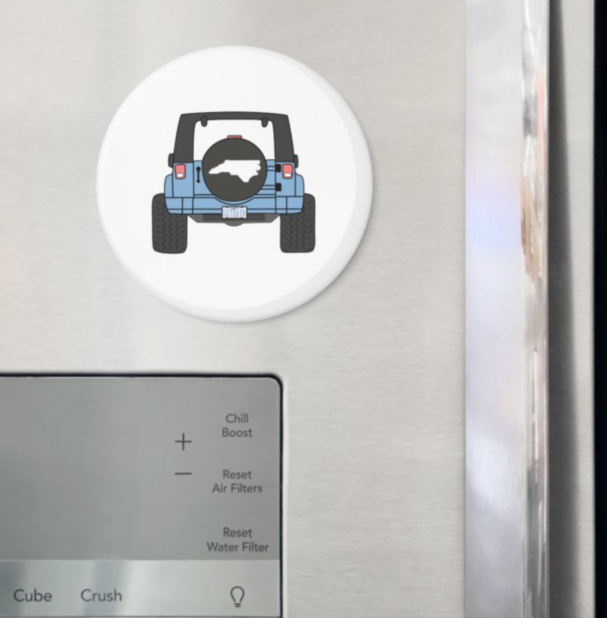 NC Jeep Button Magnet 2.25"