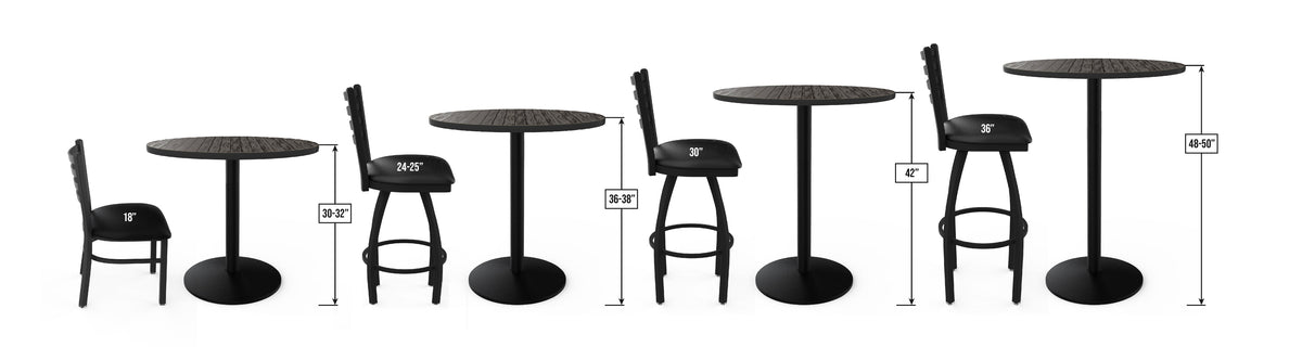 L217 Chrome North Carolina Tar Heels Pub Table