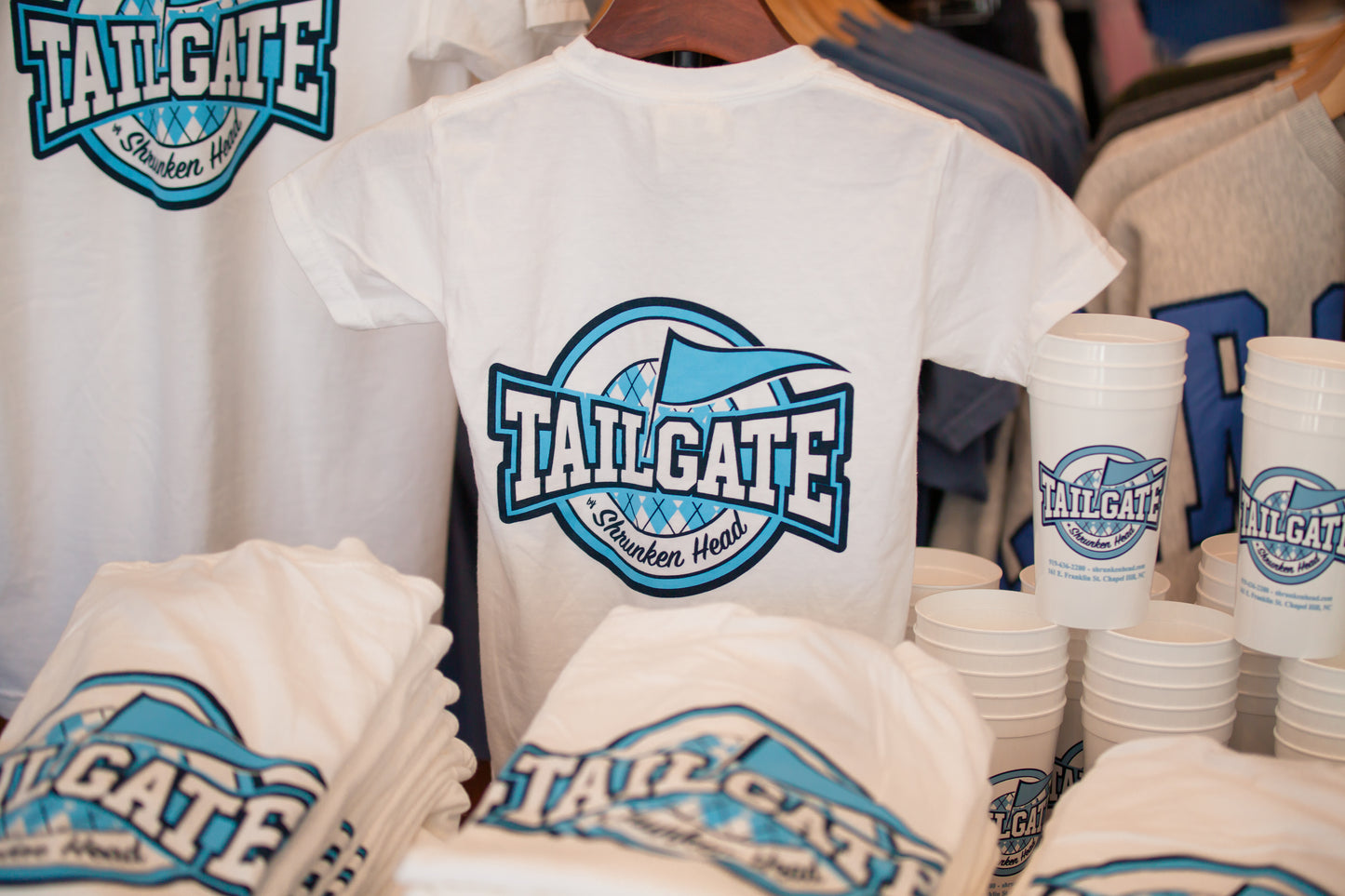 TAILGATE by Shrunken Head Logo Kid's Comfort Colors T-Shirt in White