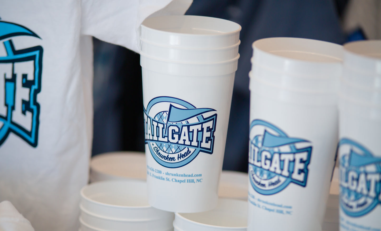 TAILGATE Cup with Carolina Blue Argyle Game Day Design