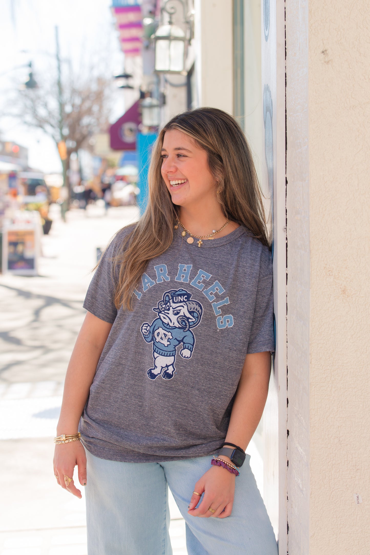 Tar Heels Adult Vintage T-Shirt with Strutting Rameses by League