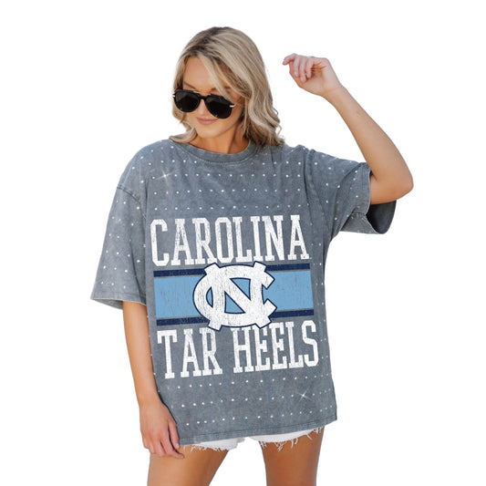 North Carolina Tar Heels On The Ball Oversized Rhinestone Tee