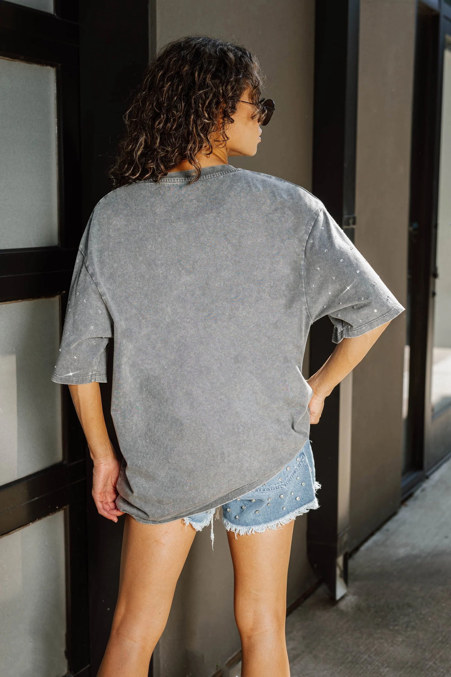 North Carolina Tar Heels On The Ball Oversized Rhinestone Tee