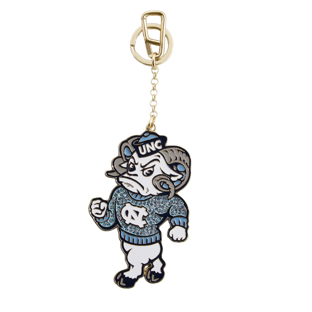 UNC Mascot Rameses Gold Keychain Bag Charm