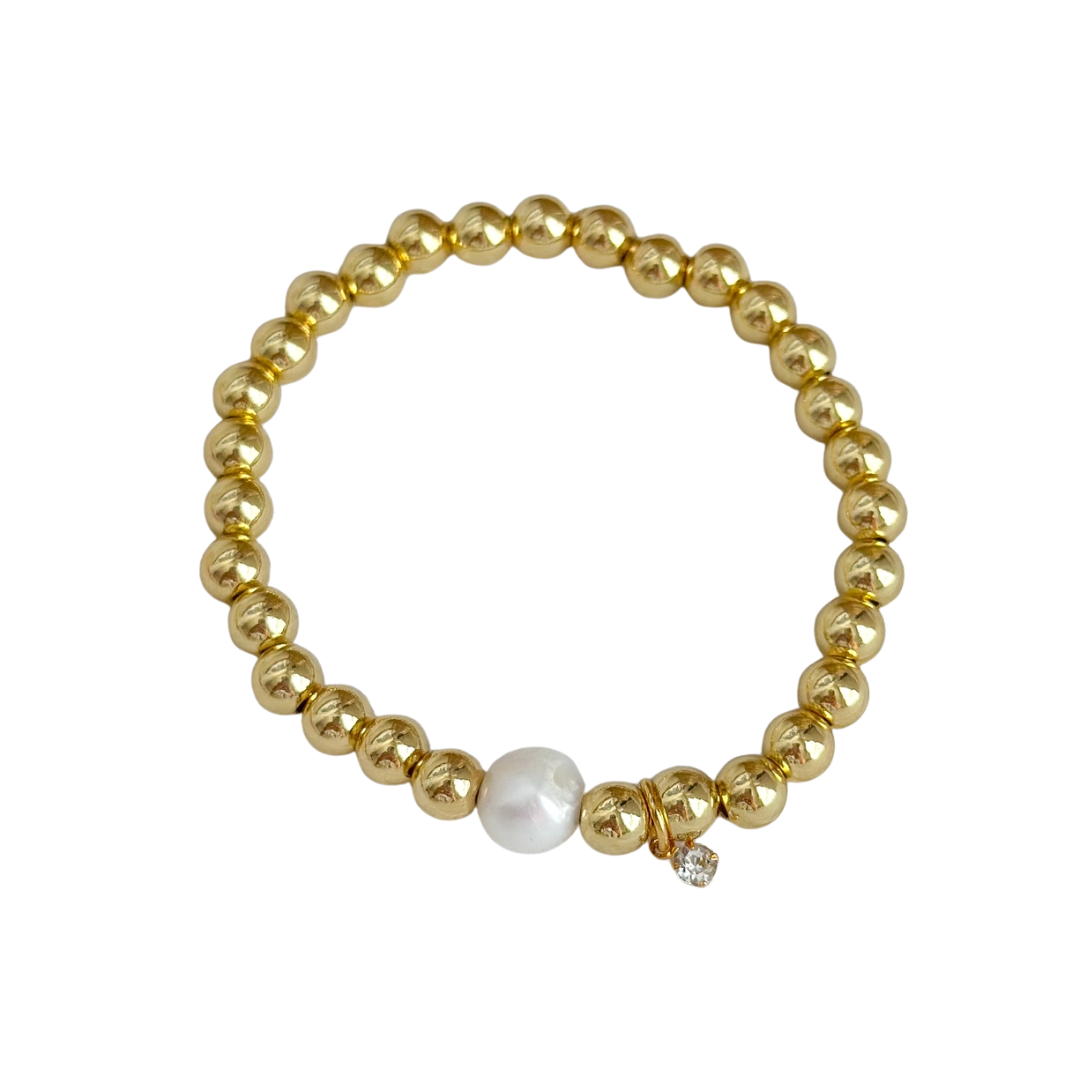 Yellow Gold Shayla Stretch Bracelet by Annabanana