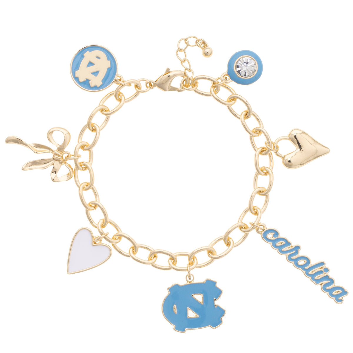 North Carolina Tarheels Enamel Icons Charm Bracelet - Main View - Canvas Style