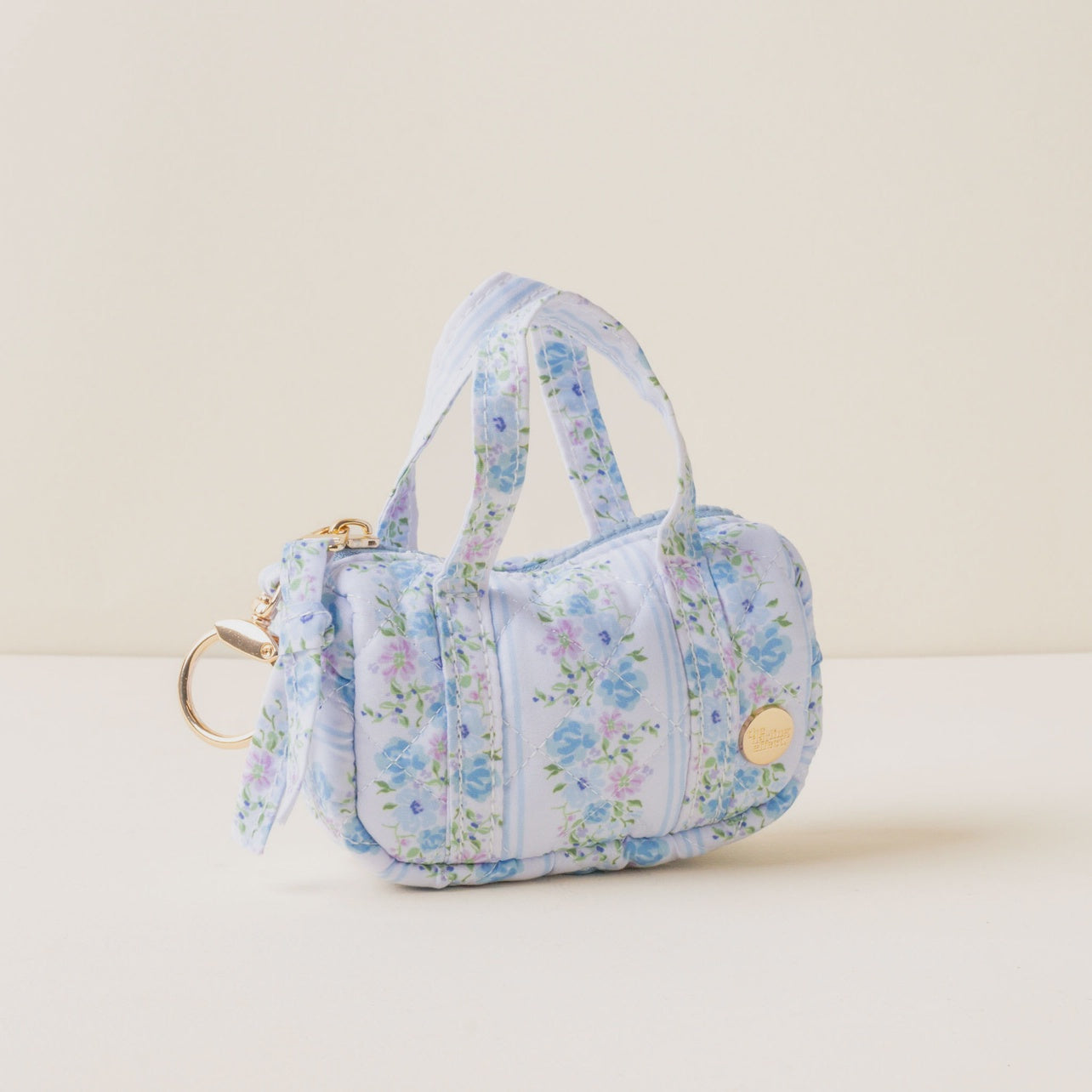 Tiny Blue and Lilac Duffel Bag Charm