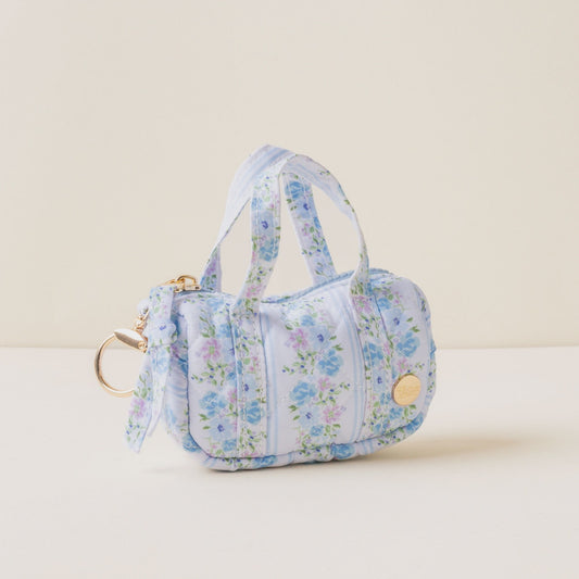 Tiny Blue and Lilac Duffel Bag Charm