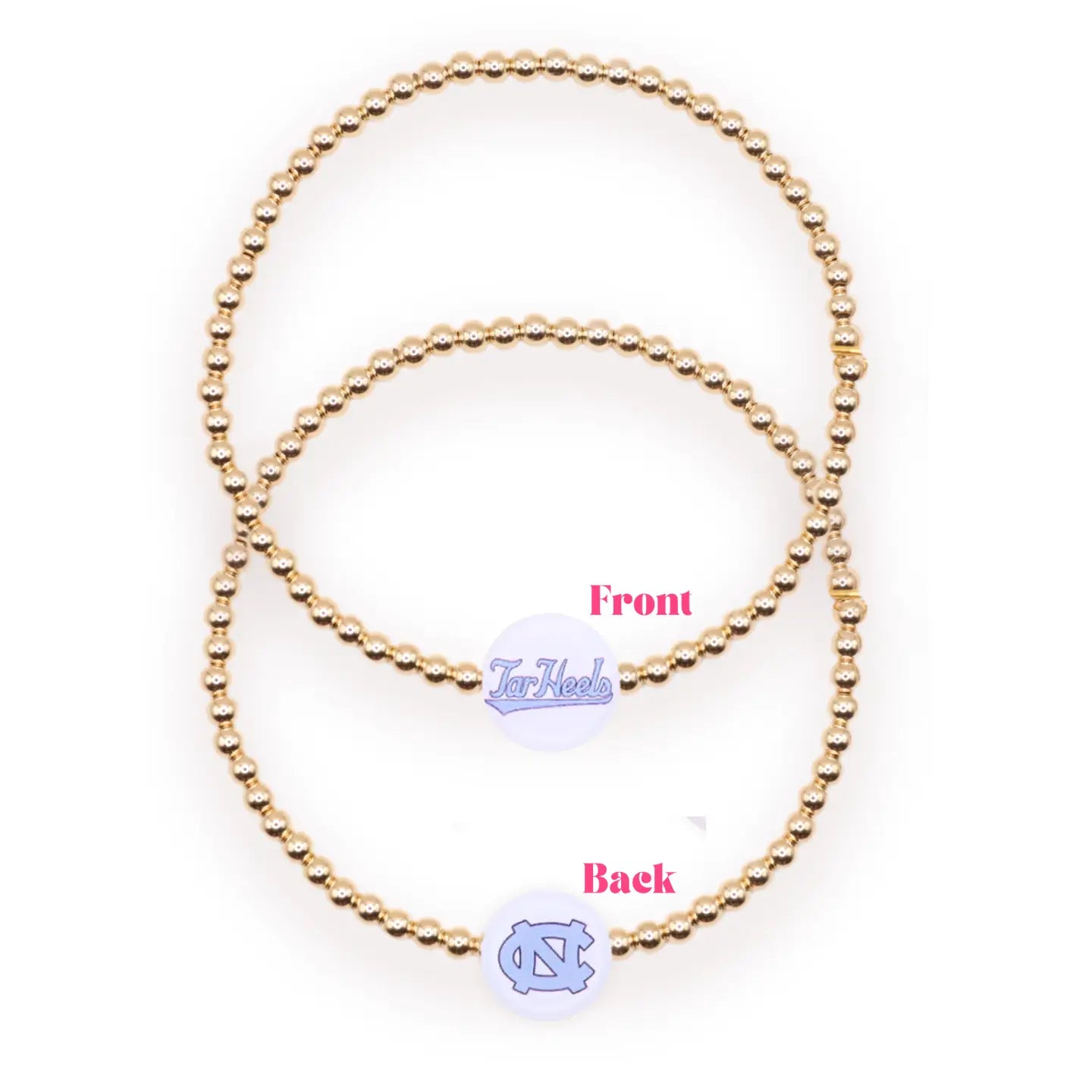 North Carolina/ Tar Heels + Sprinkle Bracelet Stack of 2