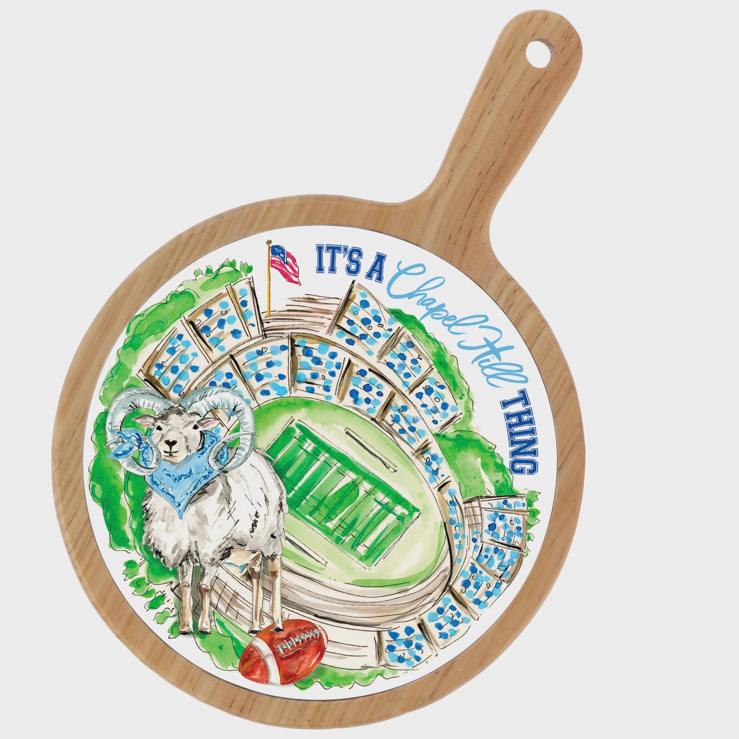 Blue Ram Stadium Bamboo & Ceramic Cheese Board