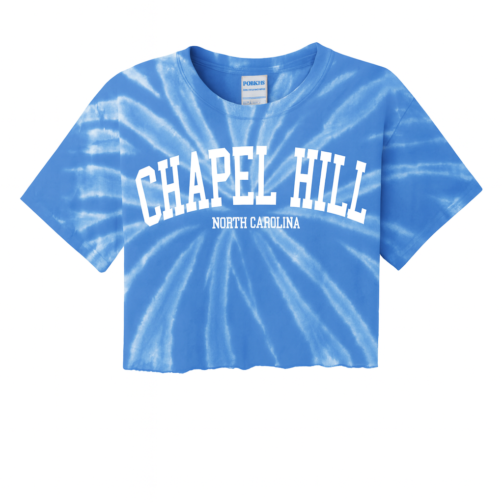 Carolina Blue Tie Dye Chapel Hill Crop Top