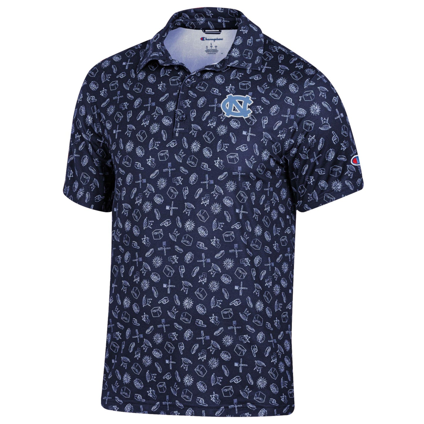 Carolina Tar Heels Tailgate Print Men's Polo Shirt by Champion