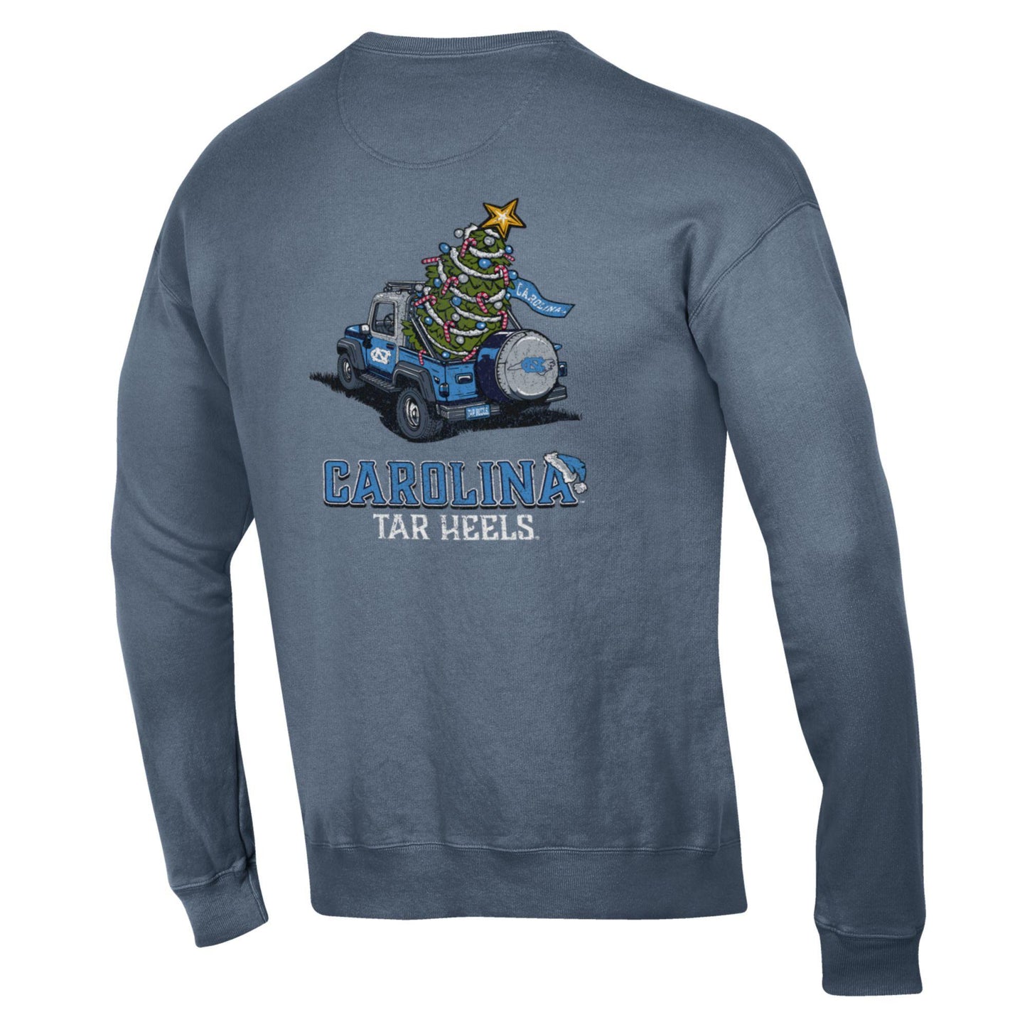 Carolina Tar Heels Christmas Jeep Crewneck Sweatshirt